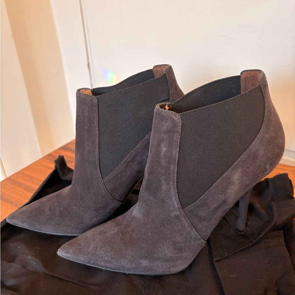 Dolce & Gabbana Dark Gray Suede Ankle Boots